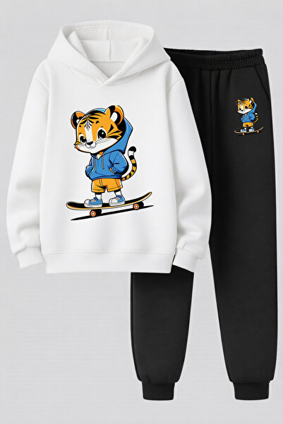 MAGORS Tiger Printed 3-Yarn Quality Sweatshirt and Sweatpants Kids' Top-Botto...