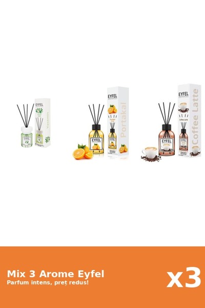 Eyfel Set 3 Mix Eyfel: 1x Cafea, 1x Iasomie, 1x Portocala