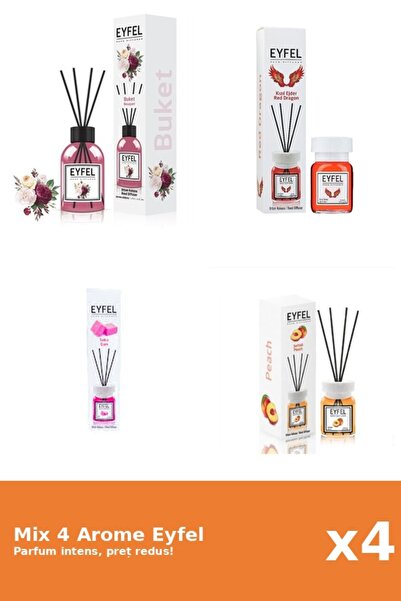 Eyfel Set 4 Mix Eyfel: 1x Bouquet, 1x Bubble Gum, 1x Piersica, 1x Red Dragon