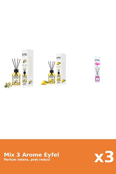 Eyfel Set 3 Mix Eyfel: 1x Ananas, 1x Bubble Gum, 1x Mana Maicii Domnului