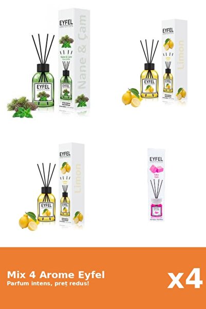 Eyfel Set 4 Mix Eyfel: 1x Bubble Gum, 2x Lamaie, 1x Pin Si Menta