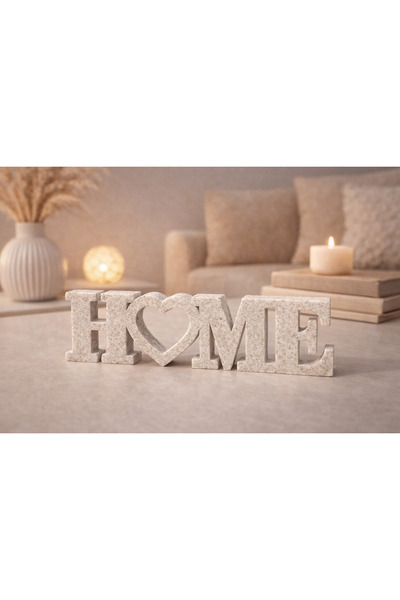 SteraDesign HOME Yazı Dekoratif Obje 5x15 cm – Modern Masa Üstü Salon Raf Süs...
