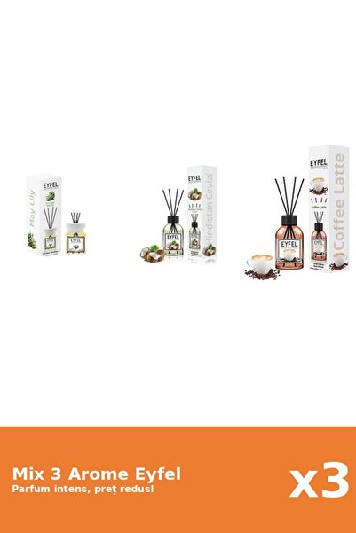 Eyfel Set 3 Mix Eyfel: 1x Cafea, 1x Lacramioare, 1x Nuca De Cocos