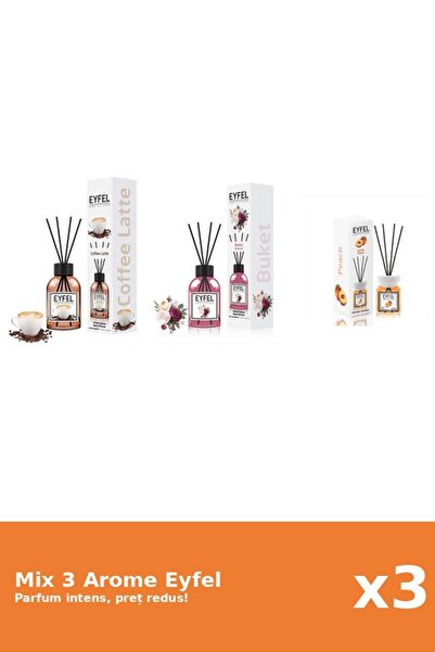 Eyfel Set 3 Mix Eyfel: 1x Bouquet, 1x Cafea, 1x Piersica