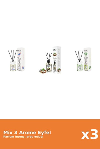 Eyfel Set 3 Mix Eyfel: 1x Iasomie, 1x Nuca De Cocos, 1x Orhidee