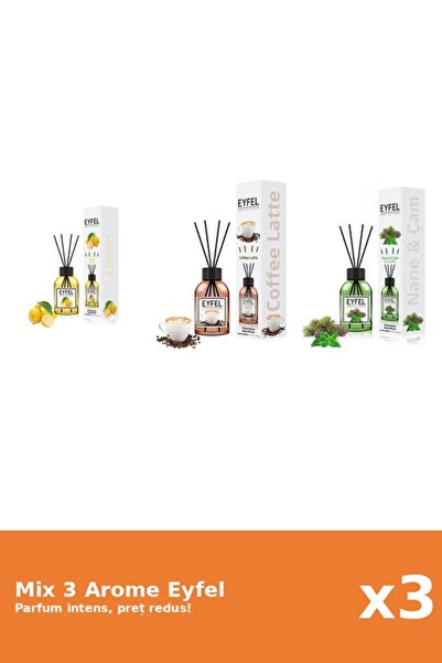 Eyfel Set 3 Mix Eyfel: 1x Cafea, 1x Lamaie, 1x Pin Si Menta