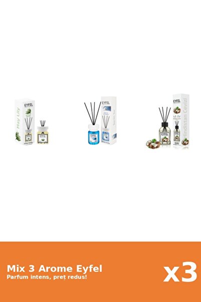 Eyfel Set 3 Mix Eyfel: 1x Cool Water, 1x Lacramioare, 1x Nuca De Cocos