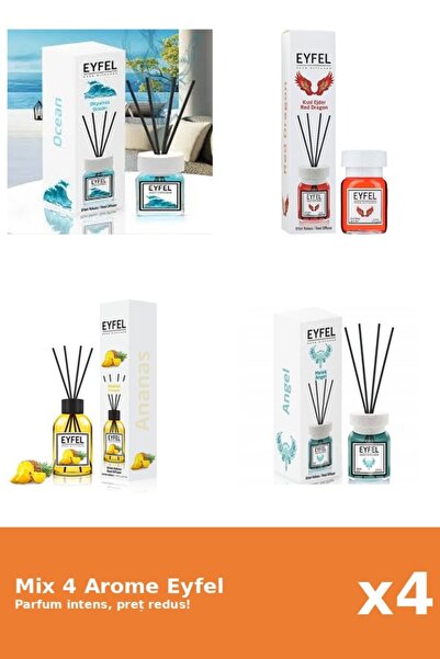 Eyfel Set 4 Mix Eyfel: 1x Ananas, 1x Angel, 1x Ocean, 1x Red Dragon