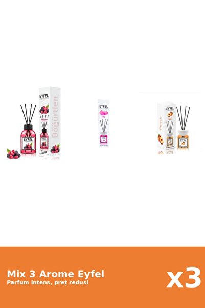 Eyfel Set 3 Mix Eyfel: 1x Bubble Gum, 1x Fructe De Padure, 1x Piersica