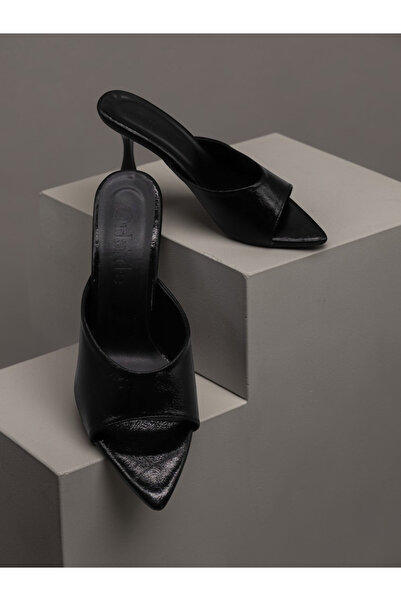 HFKY Women's Pointed Toe Heeled Slippers