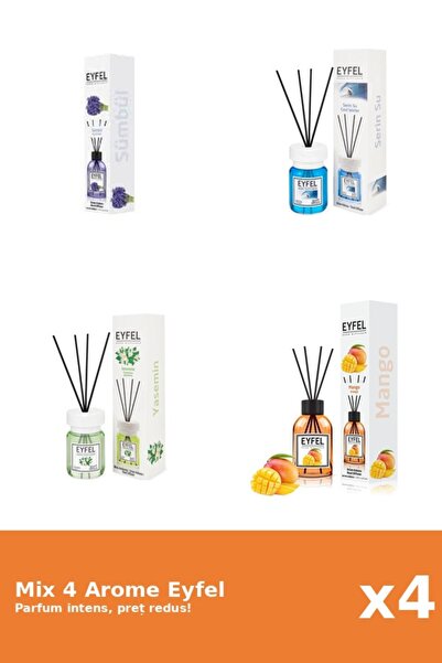 Eyfel Set 4 Mix Eyfel: 1x Cool Water, 1x Jasmine, 1x Mango, 1x Hyacinth