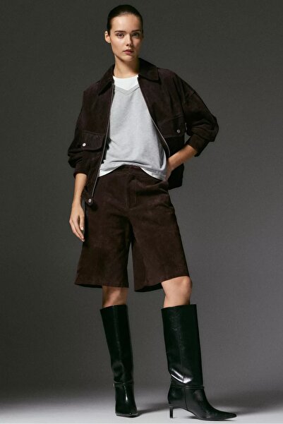 Buti Allbucks Pull&Bear 100% Suede Leather Bermuda Shorts Abpnb3745