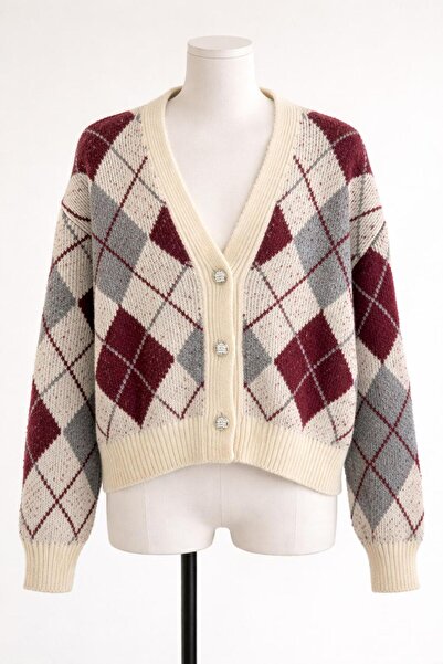 SBD Knitwear L/Xl Patterned Model Cardigan Colorful Soft Texture