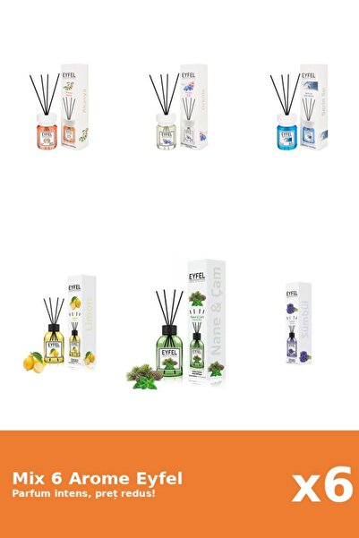 Eyfel Set 6 Mix Eyfel: 1x Acacia, 1x Cool Water, 1x Lamaie, 1x Orhidee, 1x Pi...