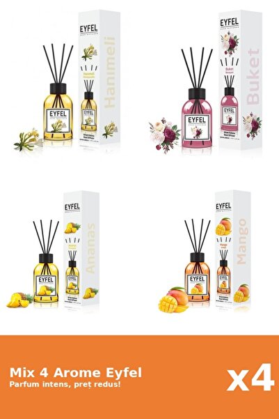 Eyfel Set 4 Mix Eyfel: 1x Ananas, 1x Bouquet, 1x Mana Maicii Domnului, 1x Mango