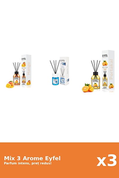 Eyfel Set 3 Mix Eyfel: 1x Cool Water, 1x Mango, 1x Portocala