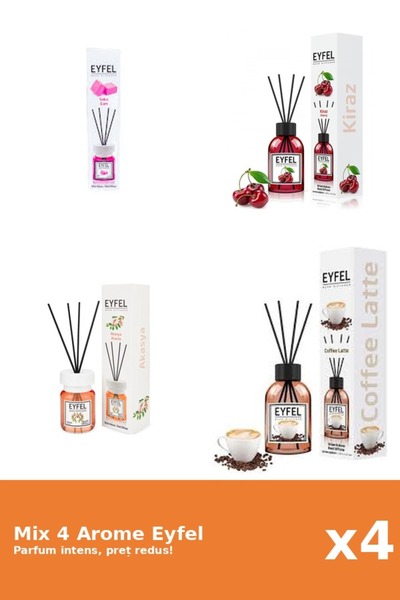 Eyfel Set 4 Mix Eyfel: 1x Acacia, 1x Bubble Gum, 1x Cafea, 1x Cirese