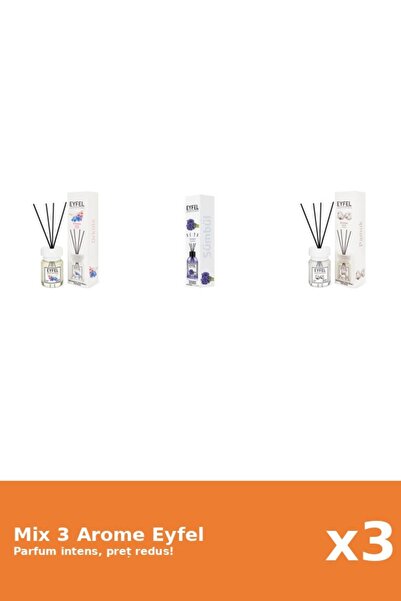 Eyfel Set 3 Mix Eyfel: 1x Bumbac, 1x Orhidee, 1x Zambile