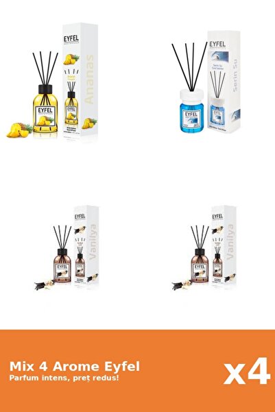 Eyfel Set 4 Mix Eyfel: 1x Ananas, 1x Cool Water, 2x Vanilie