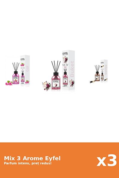 Eyfel Set 3 Mix Eyfel: 1x Bouquet, 1x Trandafir, 1x Vanilie