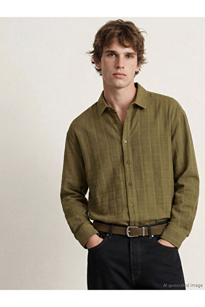 LC Waikiki Ανδρικό καρό πουκάμισο σε κανονική εφαρμογή, πράσινο, από το κατάσ...