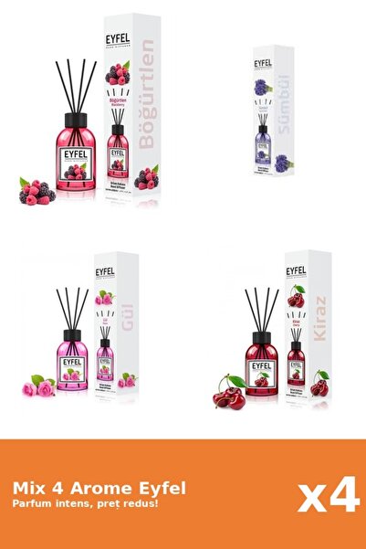 Eyfel Set 4 Mix Eyfel: 1x Cirese, 1x Fructe De Padure, 1x Trandafir, 1x Zambile