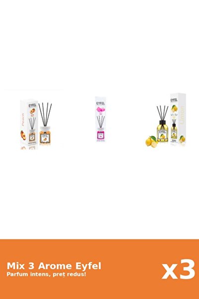 Eyfel Set 3 Mix Eyfel: 1x Bubble Gum, 1x Lamaie, 1x Piersica