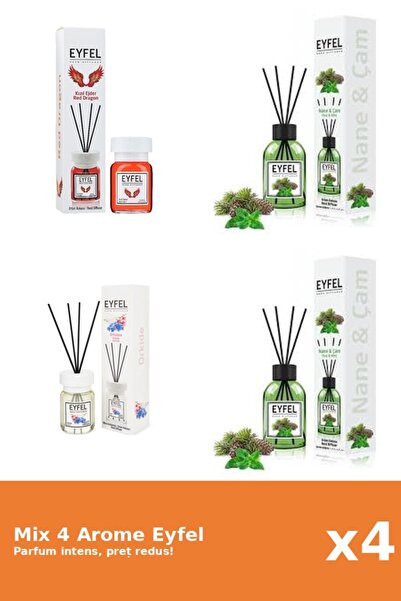 Eyfel Set 4 Mix Eyfel: 1x Orhidee, 2x Pin Si Menta, 1x Red Dragon