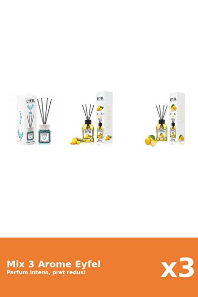 Eyfel Set 3 Mix Eyfel: 1x Ananas, 1x Angel, 1x Lamaie