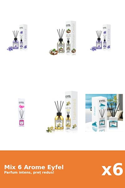 Eyfel Set 6 Mix Eyfel: 1x Bubble Gum, 2x Lavanda, 1x Mana Maicii Domnului, 1x...