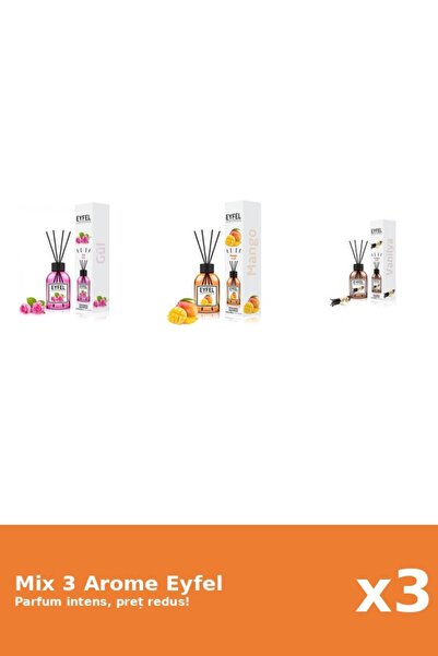 Eyfel Set 3 Mix Eyfel: 1x Mango, 1x Trandafir, 1x Vanilie