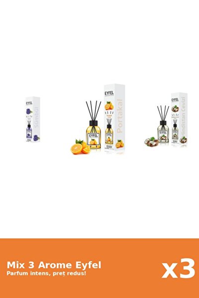 Eyfel Set 3 Mix Eyfel: 1x Nuca De Cocos, 1x Portocala, 1x Zambile