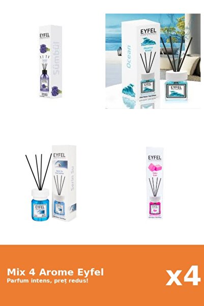 Eyfel Set 4 Mix Eyfel: 1x Bubble Gum, 1x Cool Water, 1x Ocean, 1x Zambile