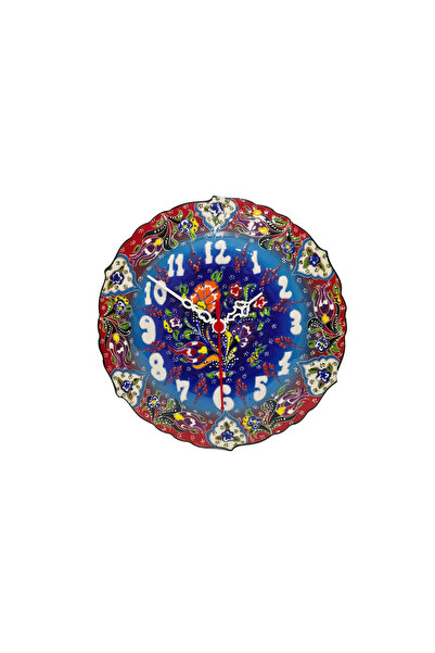 Hasyılmaz ساعة حائط منقوشة بالبلاط مقاس 25 سم - ساعة من البلاط