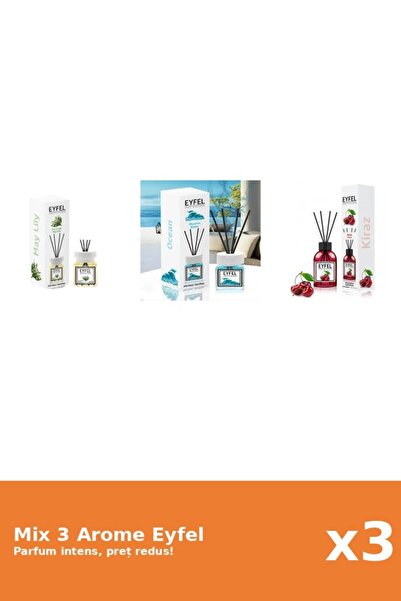 Eyfel Set 3 Mix Eyfel: 1x Cirese, 1x Lacramioare, 1x Ocean