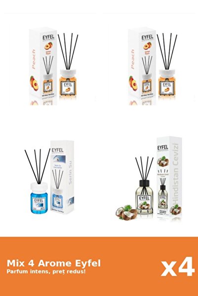 Eyfel Set 4 Mix Eyfel: 1x Cool Water, 1x Nuca De Cocos, 2x Piersica