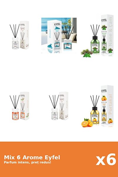 Eyfel Set 6 Mix Eyfel: 1x Acacia, 2x Bumbac, 1x Ocean, 1x Pin Si Menta, 1x Po...