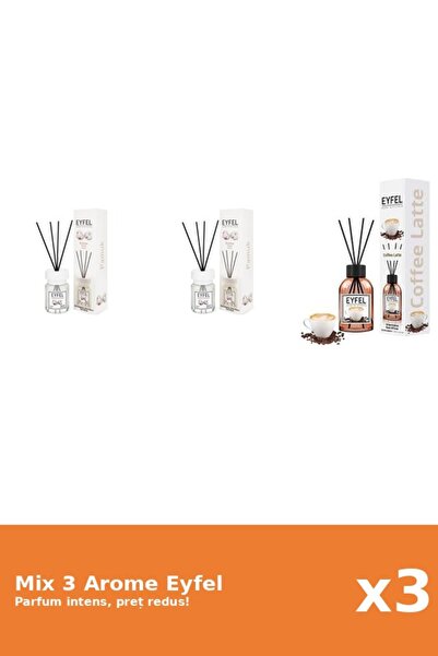 Eyfel Set 3 Mix Eyfel: 2x Bumbac, 1x Cafea