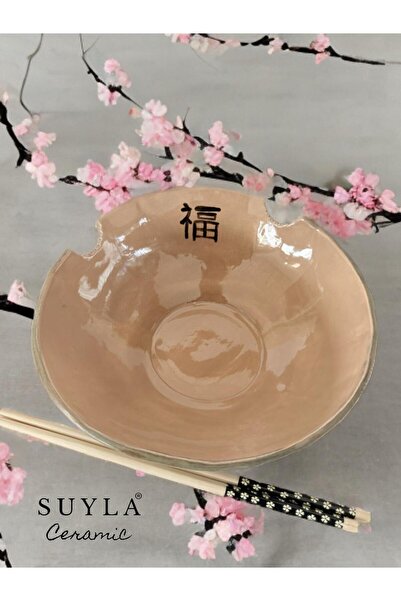 SUYLA Ceramic El Yapımı Seramik Noodle & Ramen Kasesi Özel Tasarım