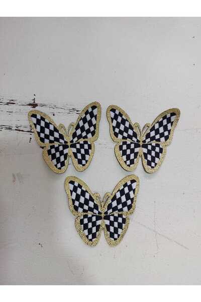 lolipophobi Checkered Glittery Ribbon Butterfly Bow Set, Textile, Door Decora...