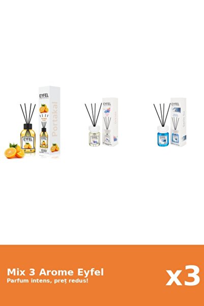 Eyfel Set 3 Mix Eyfel: 1x Cool Water, 1x Orhidee, 1x Portocala