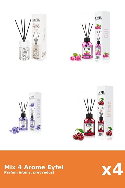 Eyfel Set 4 Mix Eyfel: 1x Bumbac, 1x Cirese, 1x Lavanda, 1x Trandafir