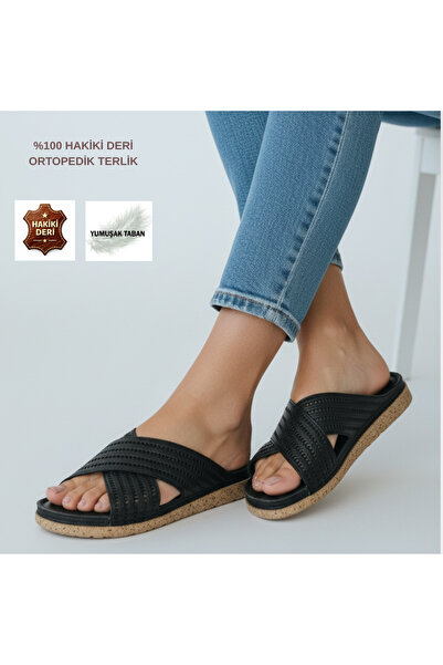 Cozi company Genuine De Leather Am Orthopedic Cross Comfortable Daily Slippers