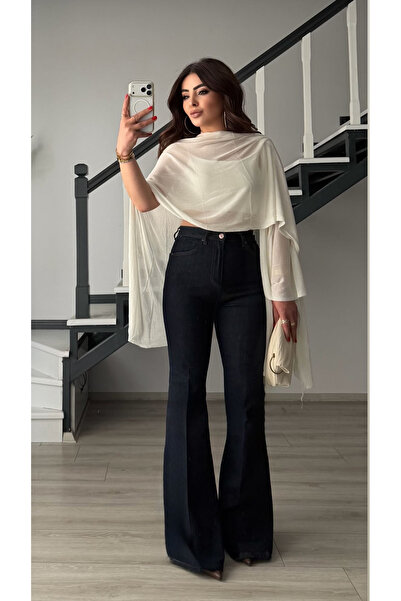 Oslove بنطال جينز أزرق داكن بأرجل إسبانية