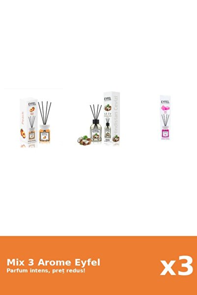 Eyfel Set 3 Mix Eyfel: 1x Bubble Gum, 1x Nuca De Cocos, 1x Piersica