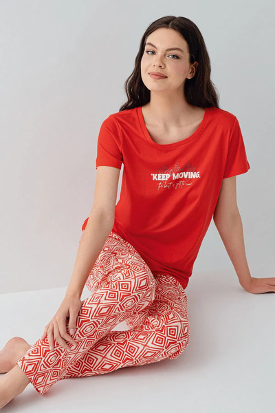 Pimody Women's Modal - Cotton Short Sleeve Pajama Set Arnetta 3611