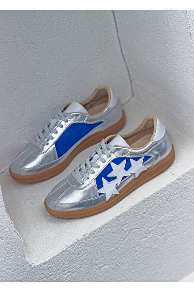 NUR KARACA 26Y-088 Yani Star Detailled Genuine De Leather Üz Flat Sole E Snea...