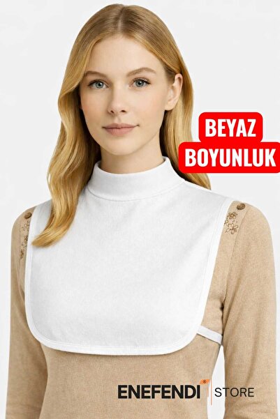 NF ND ENEFENDİ Neck Collar Hijab White |   Women's Fitted Model • Casual Styl...