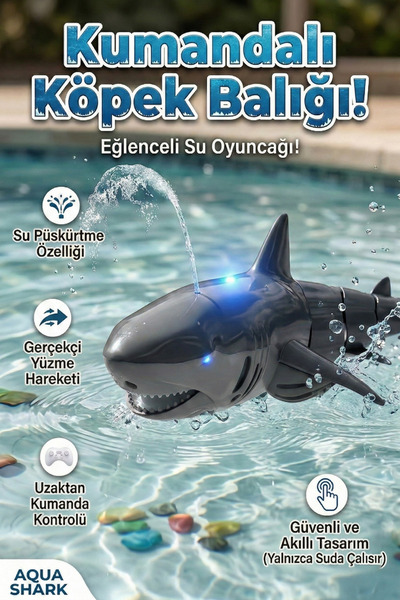 craftivio Uzaktan Kumandalı Suda Yüzen Su Püskürten Işıklı Şarjlı Oyuncak Köp...