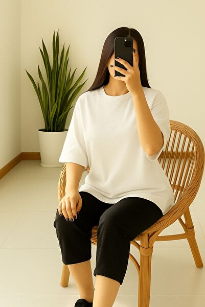 E-ROMA Plain Oversized Unisex T-Shirt Yb6